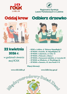 Podwójny dar na Międzynarodowy Dzień Ziemi: oddaj krew i odbierz drzewko od lubelskich leśników